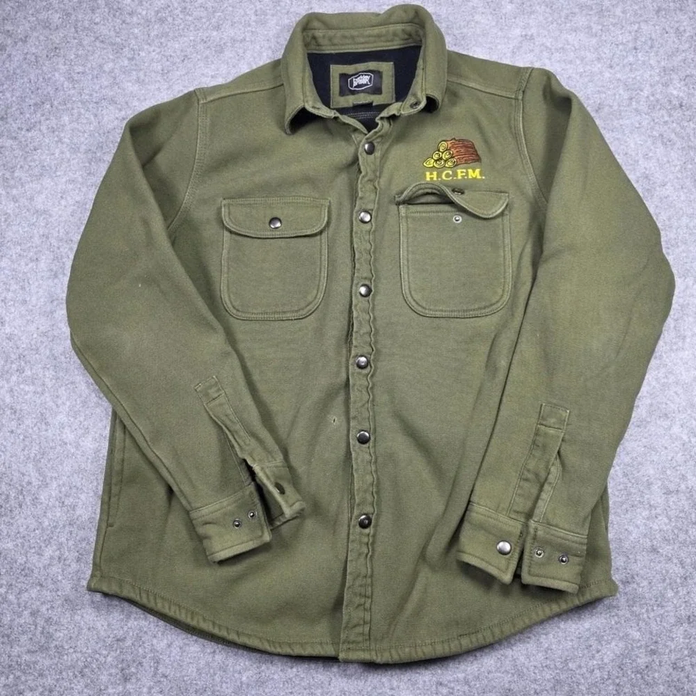Berkley Jensen Shirt Jacket Men L Green Medium Wash